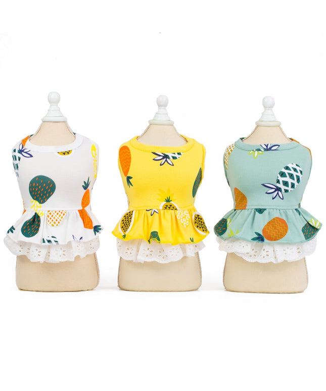 Pineapple Print Lightweight Dog Shirt and Dress