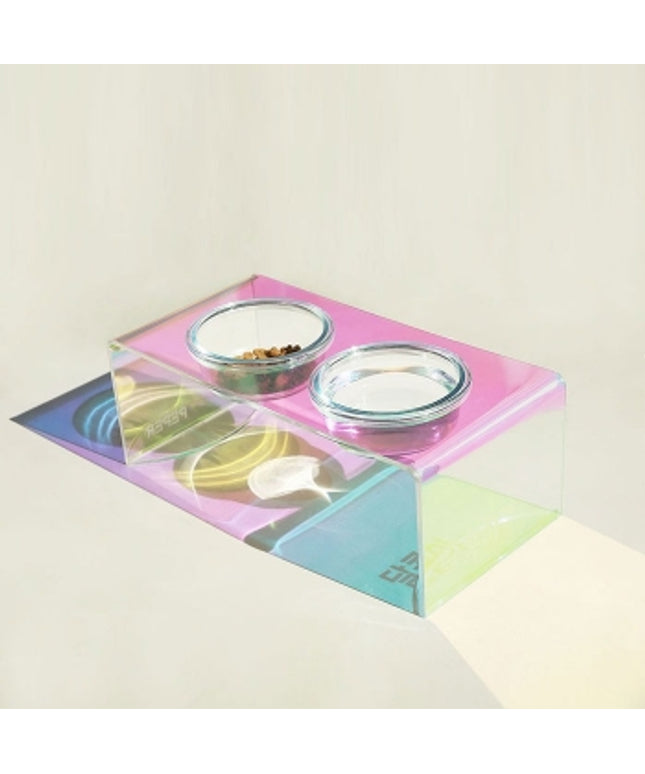Iridescent Acrylic Pet Feeder