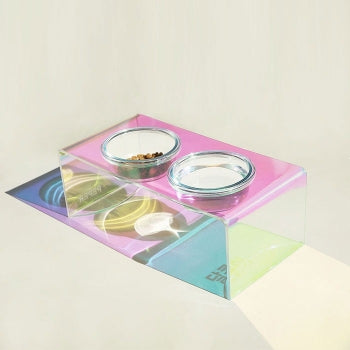 Iridescent Acrylic Pet Feeder