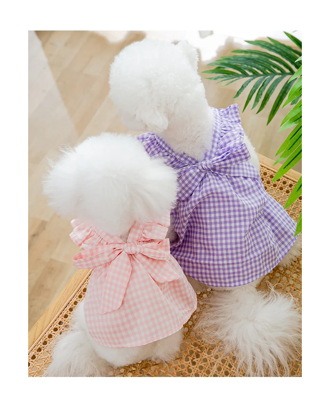 Summer Pullover Gingham Dog Dress