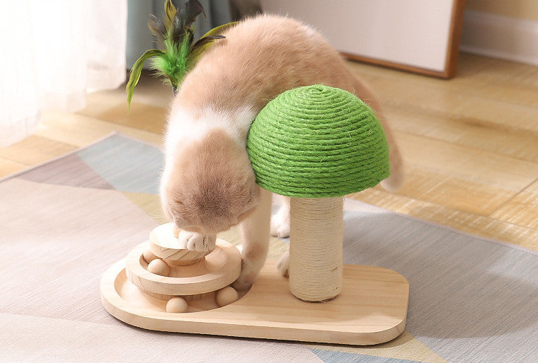 Wooden Cat Turntable Track Toy
