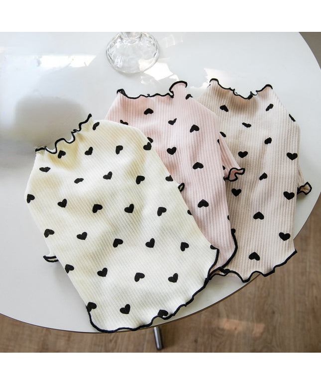 Heart Print Turtleneck Pet Shirt