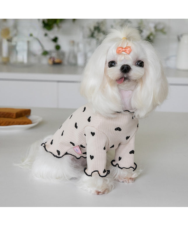 Heart Print Turtleneck Pet Shirt