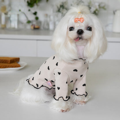 Heart Print Turtleneck Pet Shirt