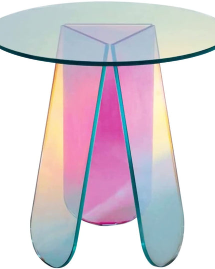 Iridescent Acrylic Coffee Table and End Table