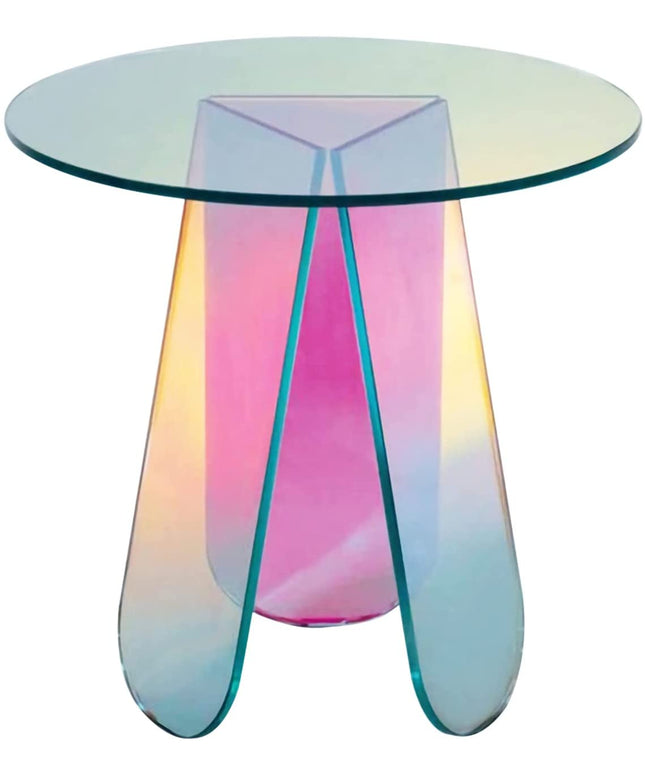 Iridescent Acrylic Coffee Table and End Table