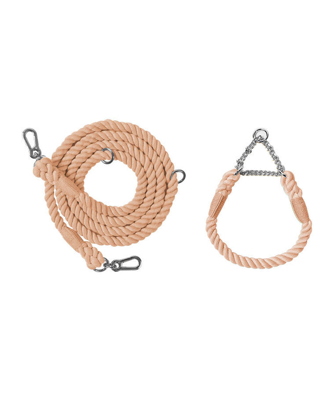 Twisted Double Head Pet Leash and Collar Set