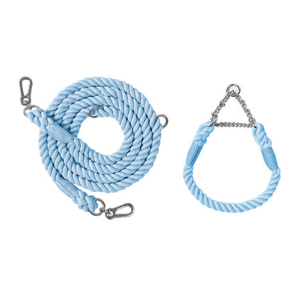 Twisted Double Head Pet Leash and Collar Set