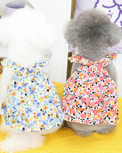 Princess Style Floral Spring and Summer Dog Dress