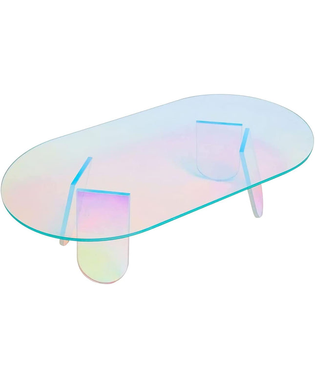 Iridescent Acrylic Coffee Table and End Table
