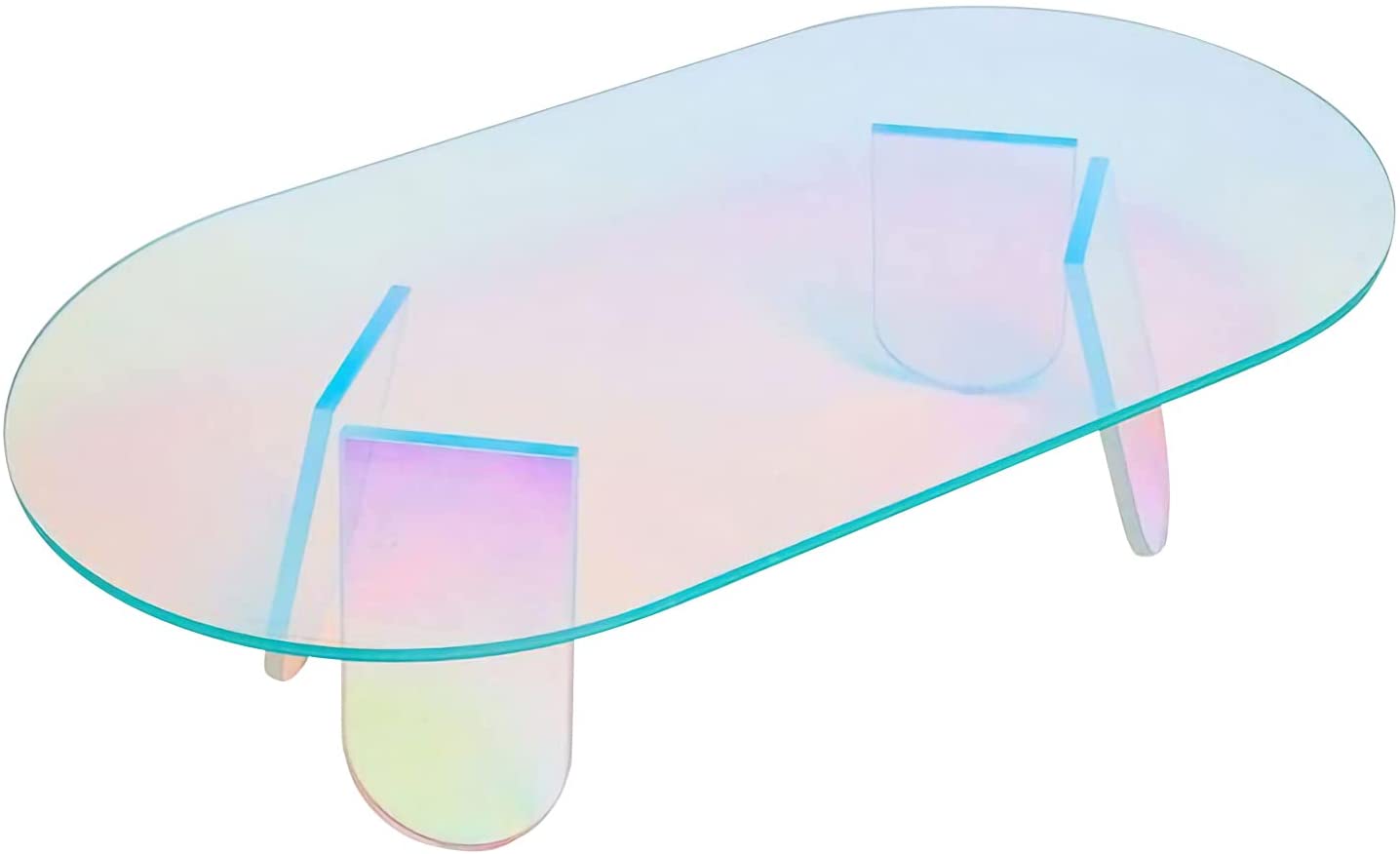 Iridescent Acrylic Coffee Table and End Table