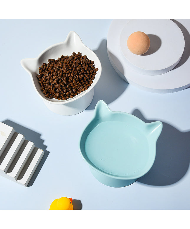 Slanted Ceramic Cat Bowl