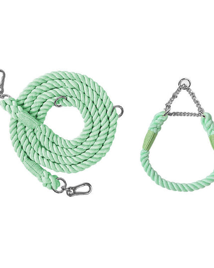 Twisted Double Head Pet Leash and Collar Set