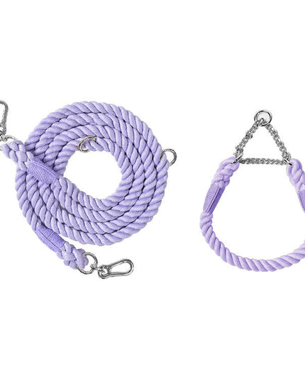 Twisted Double Head Pet Leash and Collar Set