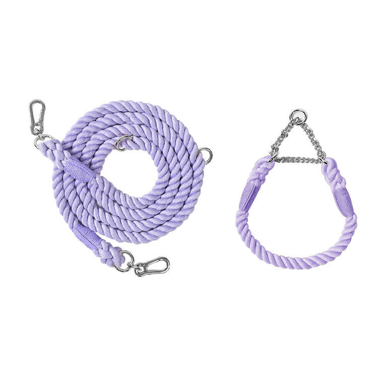 Twisted Double Head Pet Leash and Collar Set